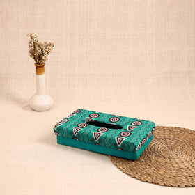 Blue - handcrafted bengal kantha work tissue box 38