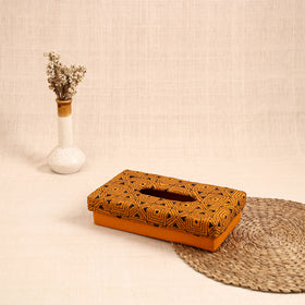 Yellow - handcrafted bengal kantha work tissue box 17