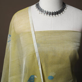 Handwoven Phulia Jamdani Muslin Silk 2pc Unstitched Dress Material Kurta Set 24