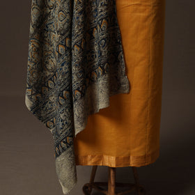 Mangalagiri Handwoven Cotton 2pc Unstitched Dress Material Kurta Set with Jewellery 11