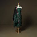 Green - Pochampally Ikat Weave 3pc Cotton Unstitched Dress Material Suit Set 06