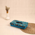 Blue - handcrafted bengal kantha work tissue box 04