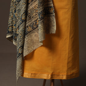 Mangalagiri Handwoven Cotton 2pc Unstitched Dress Material Kurta Set with Jewellery 13
