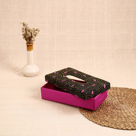 Pink - handcrafted bengal kantha work tissue box 05