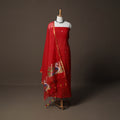 Handwoven Phulia Jamdani Muslin Silk 2pc Unstitched Dress Material Kurta Set 27