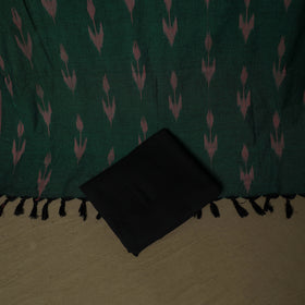 Green - Pochampally Ikat Weave 3pc Cotton Unstitched Dress Material Suit Set 06