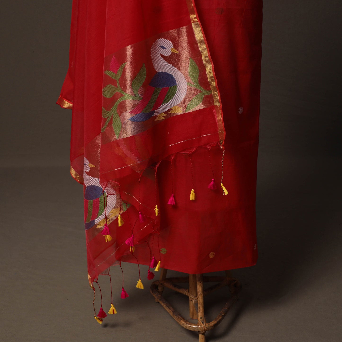 Handwoven Phulia Jamdani Muslin Silk 2pc Unstitched Dress Material Kurta Set 27