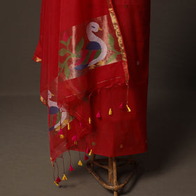 Handwoven Phulia Jamdani Muslin Silk 2pc Unstitched Dress Material Kurta Set 27