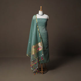 Handwoven Phulia Jamdani Muslin Silk 2pc Unstitched Dress Material Kurta Set 28