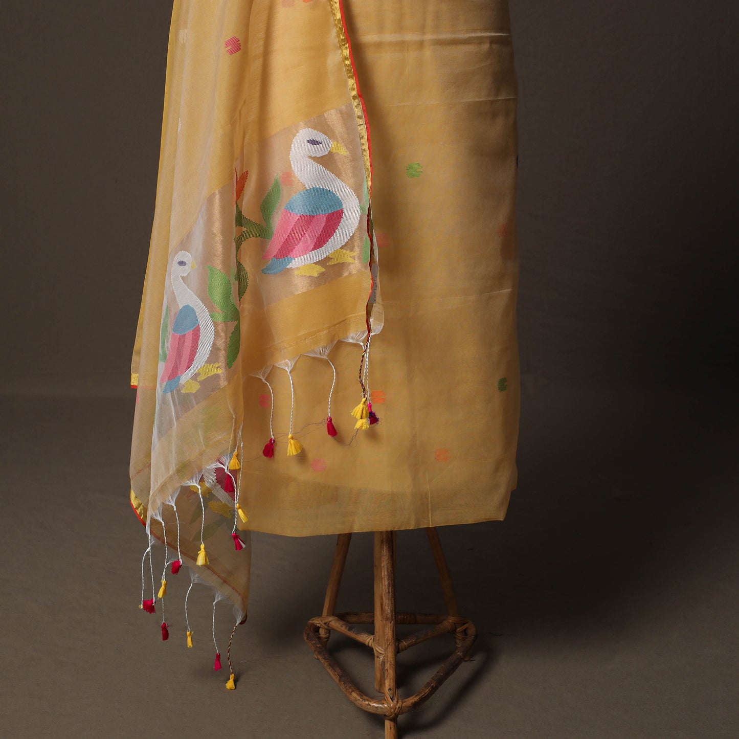 Handwoven Phulia Jamdani Muslin Silk 2pc Unstitched Dress Material Kurta Set 29