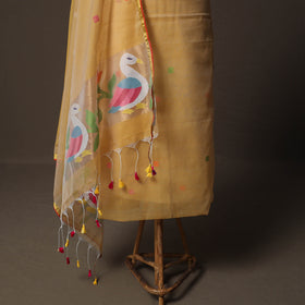 Handwoven Phulia Jamdani Muslin Silk 2pc Unstitched Dress Material Kurta Set 29
