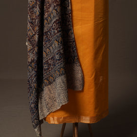 Mangalagiri Handwoven Cotton 2pc Unstitched Dress Material Kurta Set with Jewellery 15