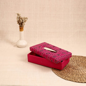 Pink - handcrafted bengal kantha work tissue box 08