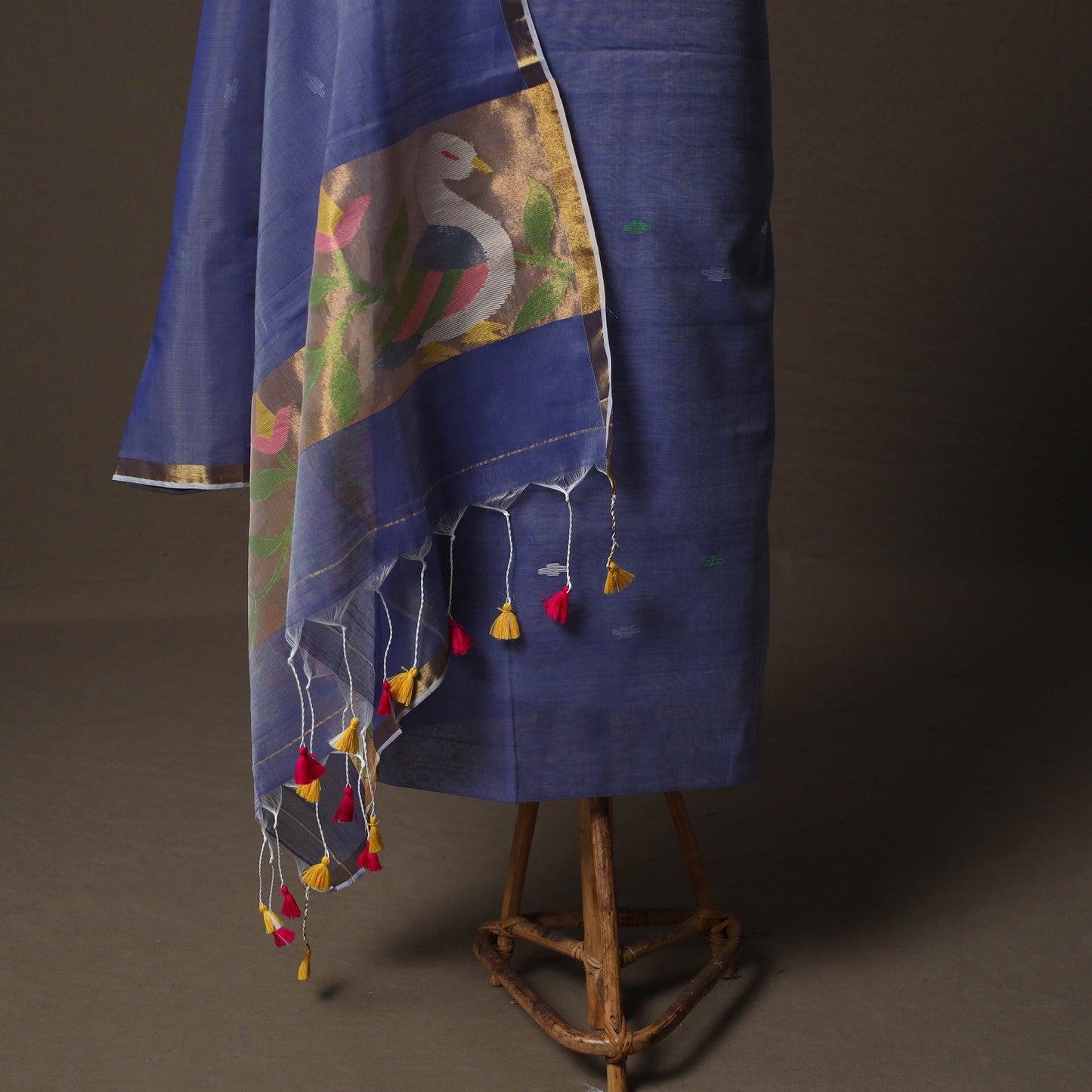 Handwoven Phulia Jamdani Muslin Silk 2pc Unstitched Dress Material Kurta Set 30