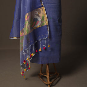 Handwoven Phulia Jamdani Muslin Silk 2pc Unstitched Dress Material Kurta Set 30