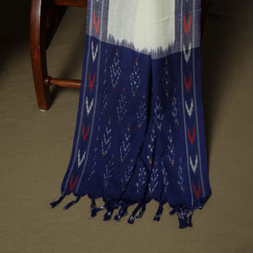 Blue - Pochampally Ikat Weave 3pc Cotton Unstitched Dress Material Suit Set 09