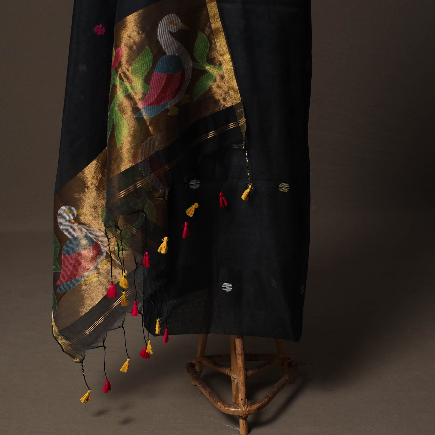 Handwoven Phulia Jamdani Muslin Silk 2pc Unstitched Dress Material Kurta Set 31