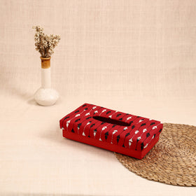 Red - handcrafted bengal kantha work tissue box 10
