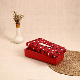Red - handcrafted bengal kantha work tissue box 10