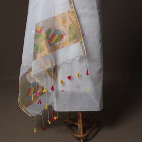 Handwoven Phulia Jamdani Muslin Silk 2pc Unstitched Dress Material Kurta Set 33