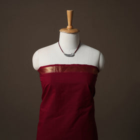 Mangalagiri Handwoven Cotton 2pc Unstitched Dress Material Kurta Set with Jewellery 19