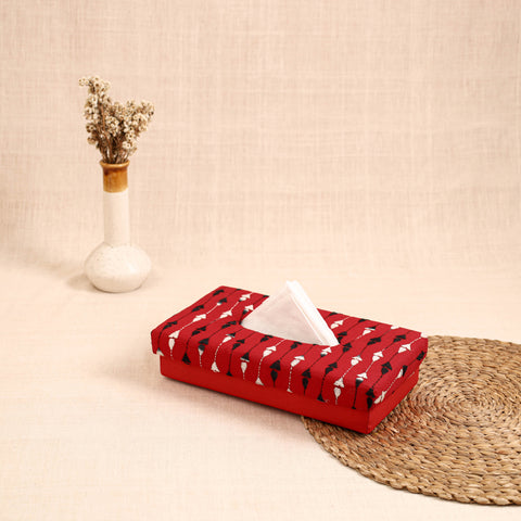Red - handcrafted bengal kantha work tissue box 10