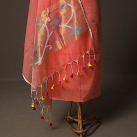 Handwoven Phulia Jamdani Muslin Silk 2pc Unstitched Dress Material Kurta Set 34