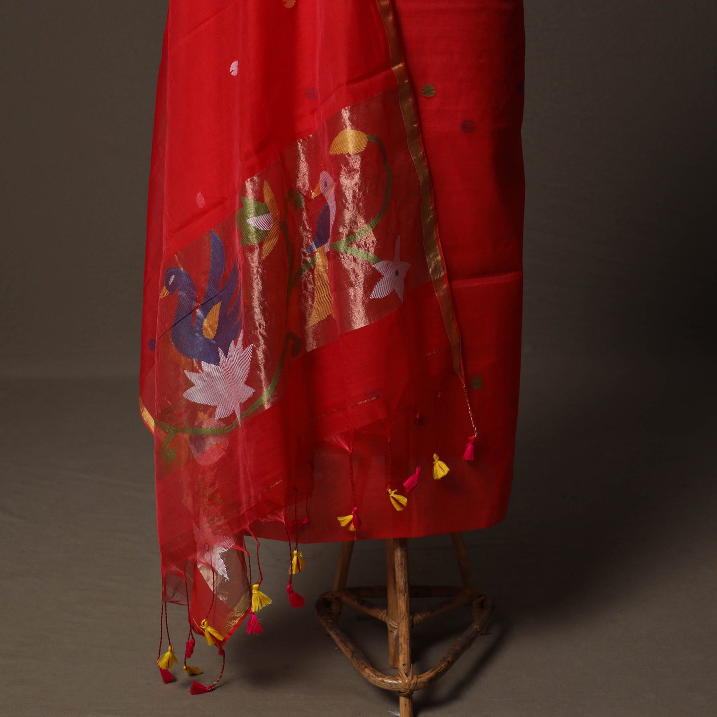 Handwoven Phulia Jamdani Muslin Silk 2pc Unstitched Dress Material Kurta Set 35
