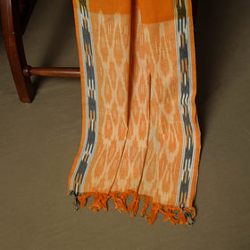 Orange - Pochampally Ikat Weave 3pc Cotton Unstitched Dress Material Suit Set 13