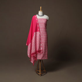 Pochampally Ikat Weave 3pc Cotton Unstitched Dress Material Suit Set 02