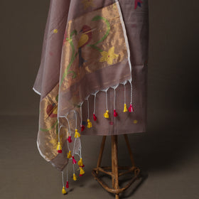 Handwoven Phulia Jamdani Muslin Silk 2pc Unstitched Dress Material Kurta Set 37