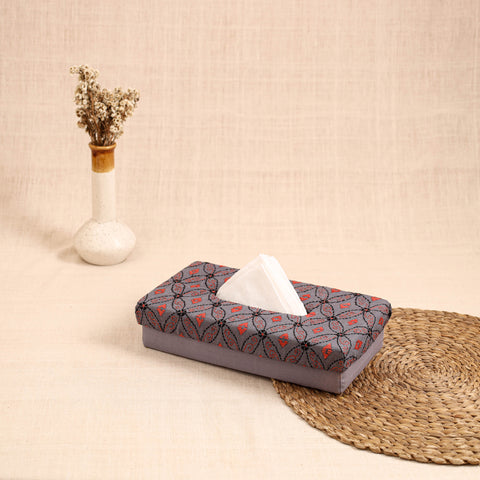 Purple - handcrafted bengal kantha work tissue box 35