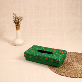 Green - handcrafted bengal kantha work tissue box 31