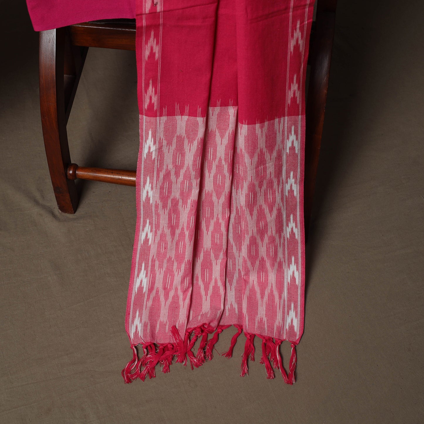 Pochampally Ikat Weave 3pc Cotton Unstitched Dress Material Suit Set 02