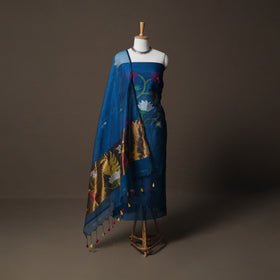 Handwoven Phulia Jamdani Muslin Silk 2pc Unstitched Dress Material Kurta Set 38