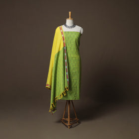 Pochampally Ikat Weave 3pc Cotton Unstitched Dress Material Suit Set 04