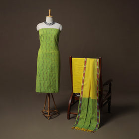 Pochampally Ikat Weave 3pc Cotton Unstitched Dress Material Suit Set 04