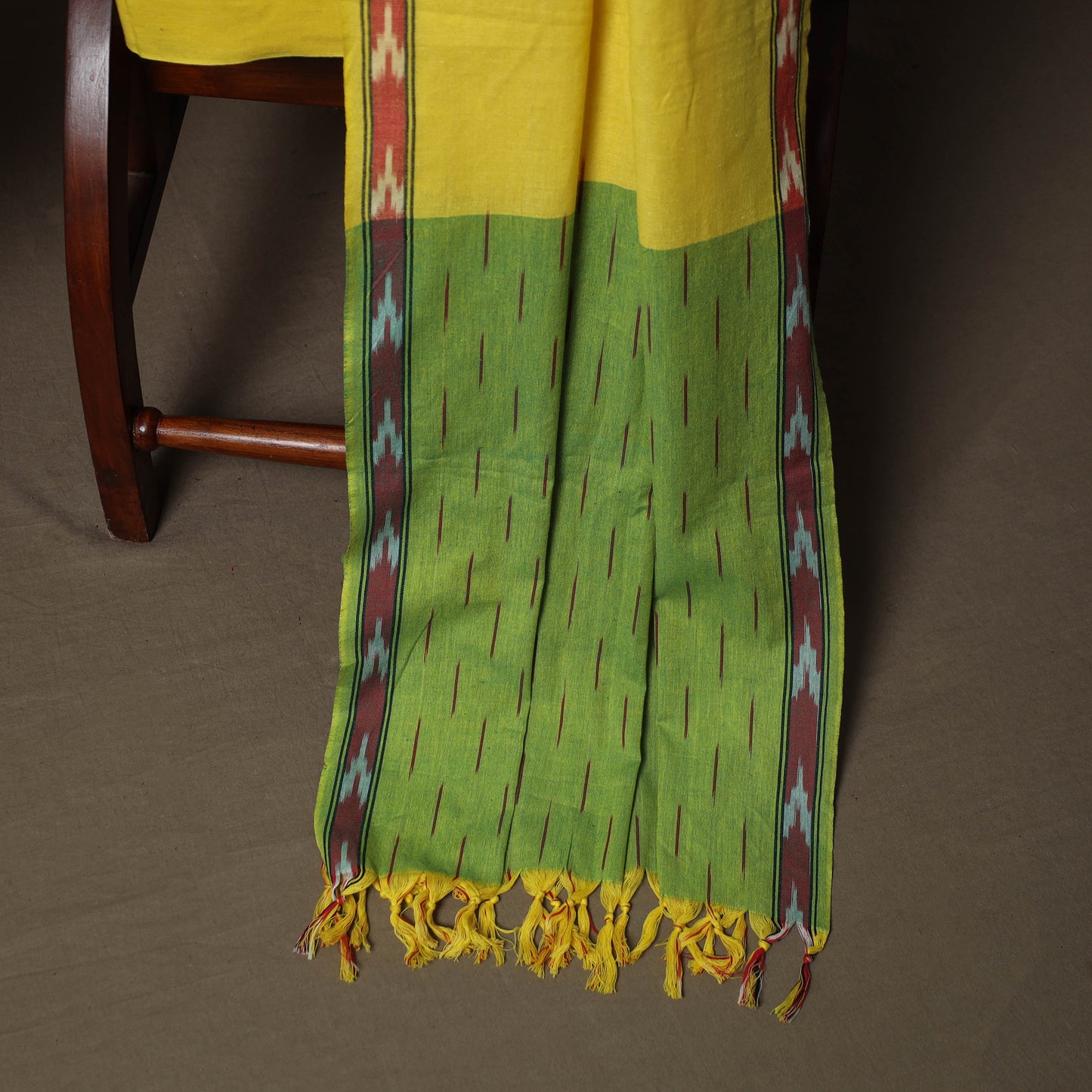Pochampally Ikat Weave 3pc Cotton Unstitched Dress Material Suit Set 04