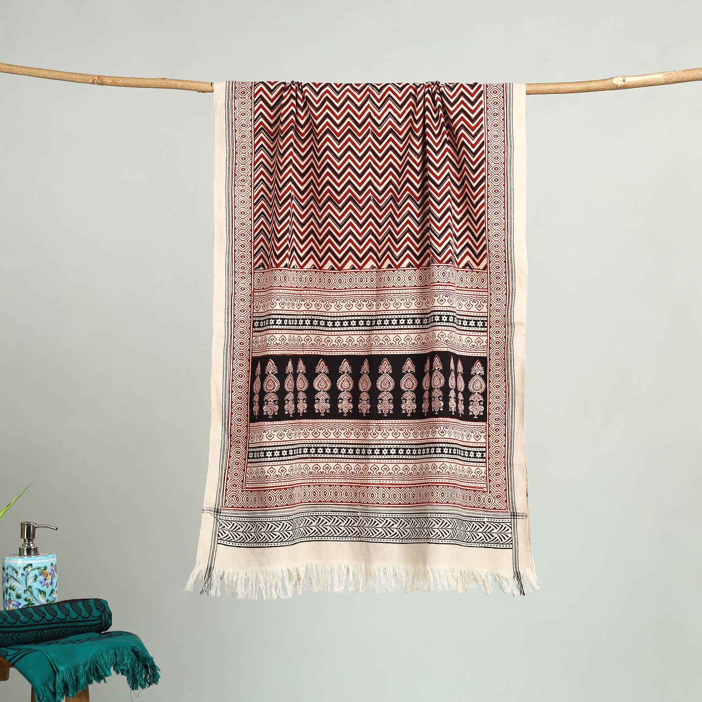 Bagh Hand Block Print Cotton Handloom Towel