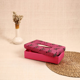 Pink - Handcrafted Bengal Kantha Work Tissue Box 24