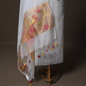 Handwoven Phulia Jamdani Muslin Silk 2pc Unstitched Dress Material Kurta Set 41
