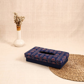 Blue - handcrafted bengal kantha work tissue box 16