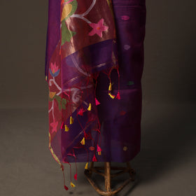 Handwoven Phulia Jamdani Muslin Silk 2pc Unstitched Dress Material Kurta Set 43