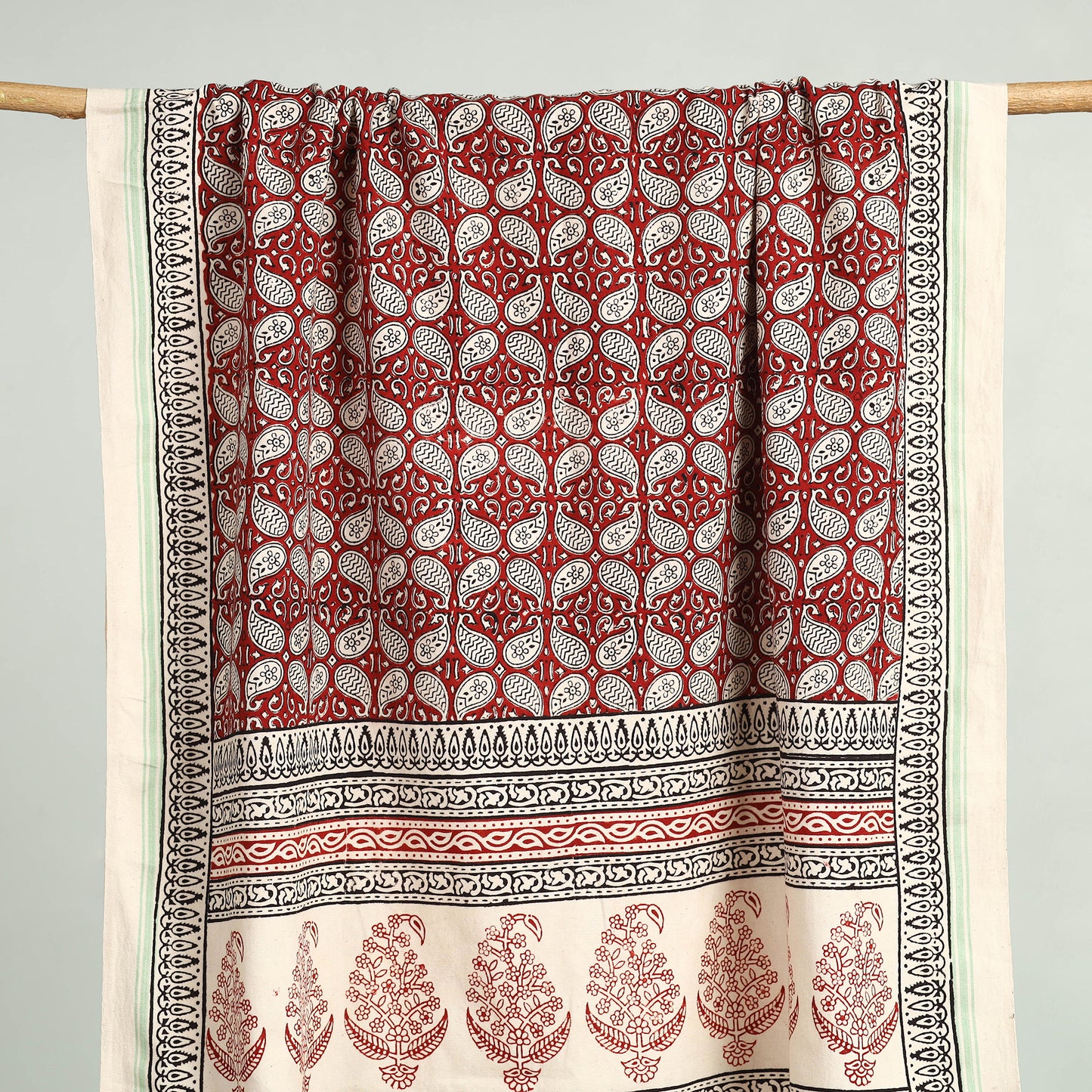 Red Bagh Hand Block Print Cotton Handloom Towel