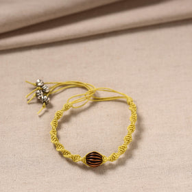 Yellow - handmade metal beadwork bracelet 38 - handcrafted