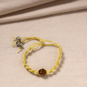 Yellow - handmade metal beadwork bracelet 38 - handcrafted