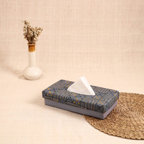 Purple - handcrafted bengal kantha work tissue box 37