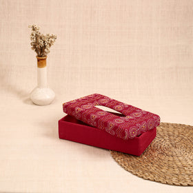 Red - handcrafted bengal kantha work tissue box 21