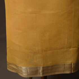 Orange - Yellow - 2pc Handloom Maheshwari Silk Unstitched Dress Material Kurta Set with Zari Border 01