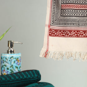 Red - bagh hand cotton handloom towel 50 - handcrafted